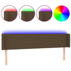 Tête de lit à LED Marron foncé 163x16x78/88 cm Tissu 
