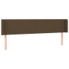 Tête de lit à LED Marron foncé 163x16x78/88 cm Tissu 