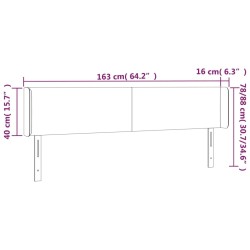 Tête de lit à LED Marron foncé 163x16x78/88 cm Tissu 