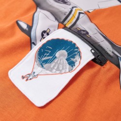 T-shirt enfants manches longues orange foncé 128 
