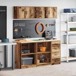 Armoires de garage 6 pcs vieux bois bois d'ingénierie 