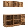Armoires de garage 6 pcs vieux bois bois d'ingénierie 
