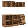 Armoires de garage 6 pcs vieux bois bois d'ingénierie 