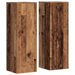 Supports pour plantes 2 pcs vieux bois bois d'ingénierie 