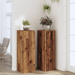Supports pour plantes 2 pcs vieux bois bois d'ingénierie 