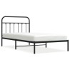 Cadre de lit métal sans matelas avec tête de lit noir 107x203cm 