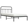 Cadre de lit métal sans matelas avec tête de lit noir 107x203cm 