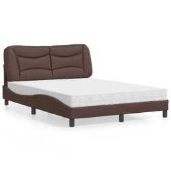 Lit avec matelas marron 120x200 cm similicuir 