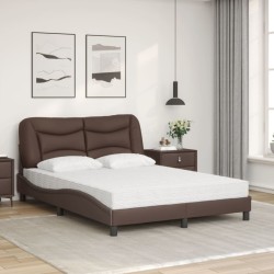 Lit avec matelas marron 120x200 cm similicuir 