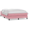Sommier à lattes de lit avec matelas rose 160x210 cm velours 
