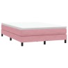 Sommier à lattes de lit avec matelas rose 160x210 cm velours 