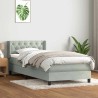 Sommier à lattes de lit et matelas gris clair 80x210 cm velours 