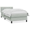 Sommier à lattes de lit et matelas gris clair 80x210 cm velours 