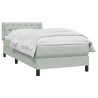 Sommier à lattes de lit et matelas gris clair 80x210 cm velours 