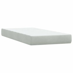 Sommier à lattes de lit et matelas gris clair 80x210 cm velours 