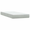 Sommier à lattes de lit et matelas gris clair 80x210 cm velours 