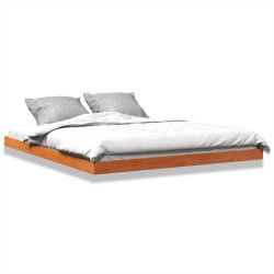 Cadre de lit sans matelas cire marron 160x200cm bois pin massif 