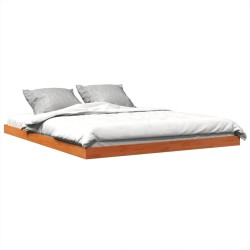 Cadre de lit sans matelas cire marron 160x200cm bois pin massif 