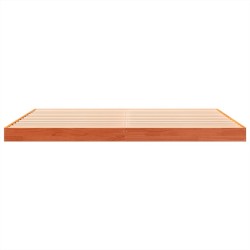 Cadre de lit sans matelas cire marron 160x200cm bois pin massif 