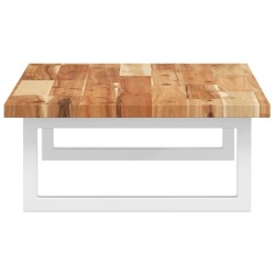 Étagère de vasque murale acier et bois massif d'acacia 