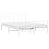 Cadre de lit métal sans matelas et pied de lit blanc 150x200 cm 