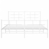 Cadre de lit métal sans matelas et pied de lit blanc 150x200 cm 