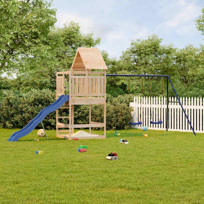Aire de jeux d'extérieur bois de pin massif 