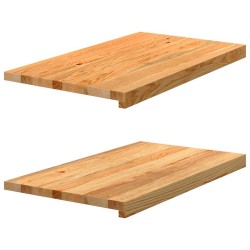 Appuis de fenêtre 2 pcs marron clair bois de chêne massif 