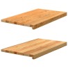 Appuis de fenêtre 2 pcs marron clair bois de chêne massif 