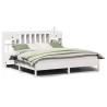 Lit bibliothèque sans matelas blanc 200x200 cm bois pin massif 