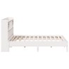 Lit bibliothèque sans matelas blanc 200x200 cm bois pin massif 