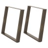 Pieds de table à manger en forme de U, 2 pièces, acier naturel, 100 x (72-73) cm 