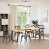 Pieds de table à manger en forme de U, 2 pièces, acier naturel, 100 x (72-73) cm 