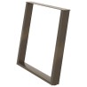 Pieds de table à manger en forme de U, 2 pièces, acier naturel, 100 x (72-73) cm 