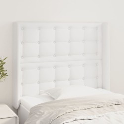 Tête de lit avec oreilles Blanc 93x16x118/128 cm Similicuir 