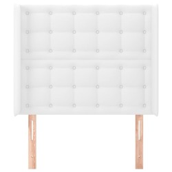 Tête de lit avec oreilles Blanc 93x16x118/128 cm Similicuir 