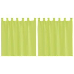 Rideaux en voile avec passants 2 pcs vert pomme 