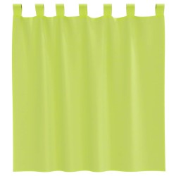 Rideaux en voile avec passants 2 pcs vert pomme 