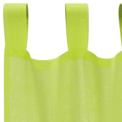 Rideaux en voile avec passants 2 pcs vert pomme 