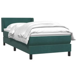 Sommier à lattes de lit et matelas vert foncé 100x210cm velours 