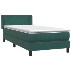 Sommier à lattes de lit et matelas vert foncé 100x210cm velours 