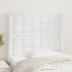 Tête de lit avec oreilles Blanc 93x23x118/128 cm Similicuir 