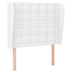 Tête de lit avec oreilles Blanc 93x23x118/128 cm Similicuir 
