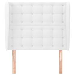 Tête de lit avec oreilles Blanc 93x23x118/128 cm Similicuir 