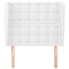 Tête de lit avec oreilles Blanc 93x23x118/128 cm Similicuir 