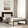 Cadre de lit en métal sans matelas chêne fumé 107x203 cm 