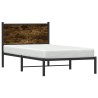 Cadre de lit en métal sans matelas chêne fumé 107x203 cm 