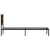 Cadre de lit en métal sans matelas chêne fumé 107x203 cm 