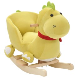 Dragon à bascule avec dossier Peluche 60x32x53 cm Vert citron 