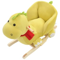Dragon à bascule avec dossier Peluche 60x32x53 cm Vert citron 
